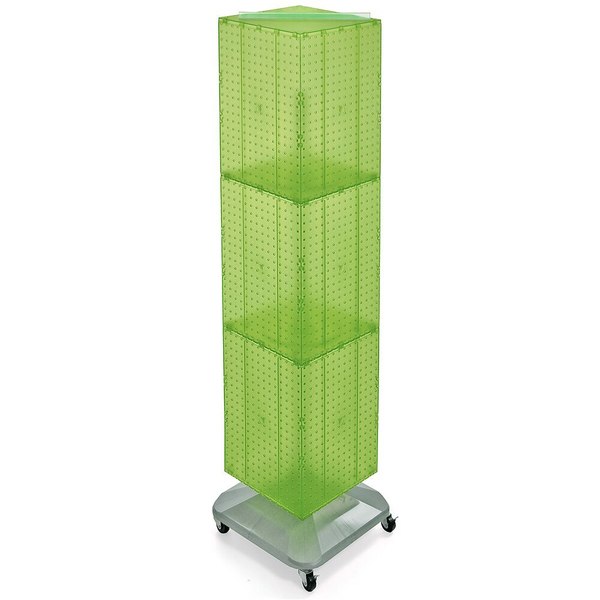 Azar Displays Four-Sided Pegboard Tower Revolving Display Panel Size 14"W x 60"H 701465-GRE